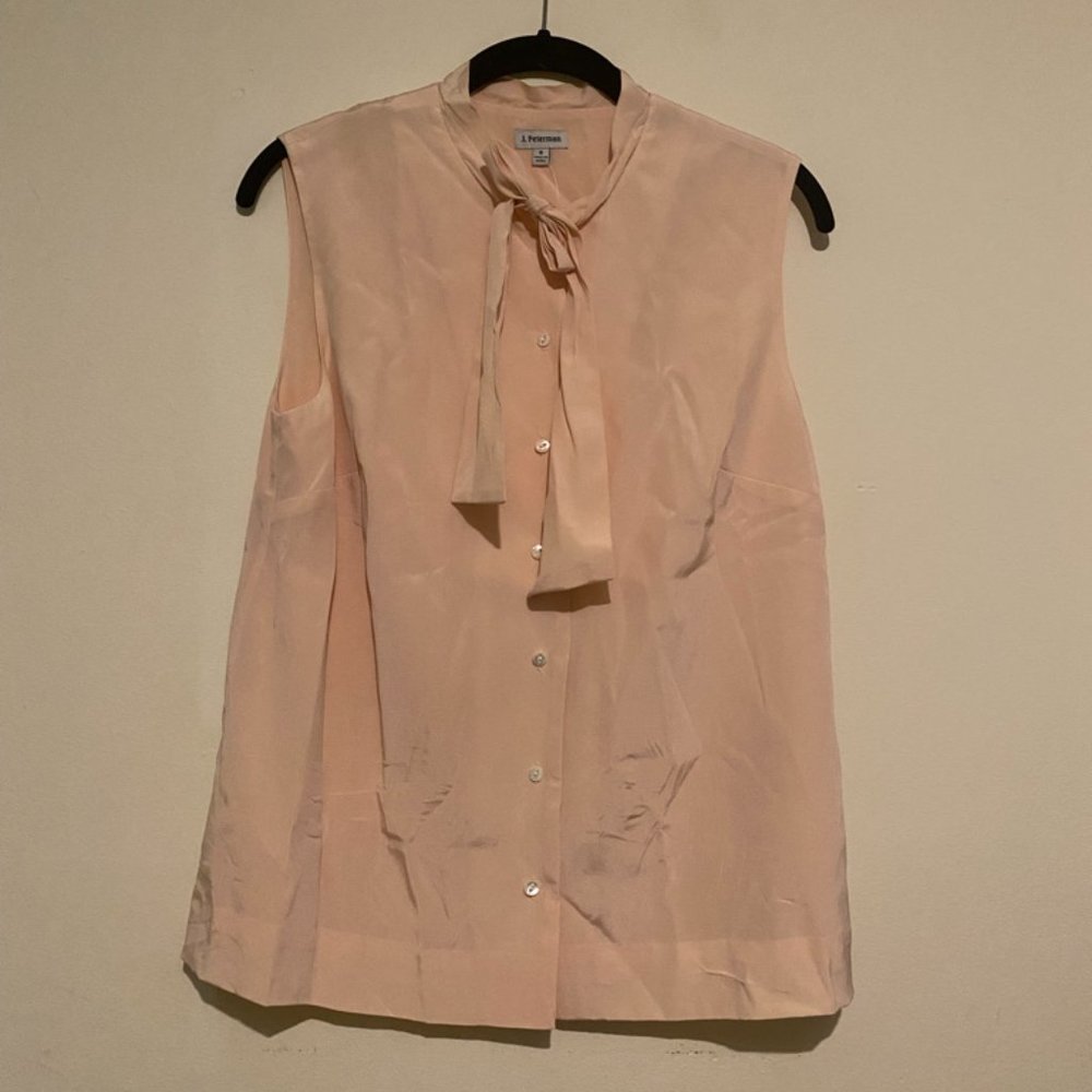 J Peterman Pink Silk Blouse
